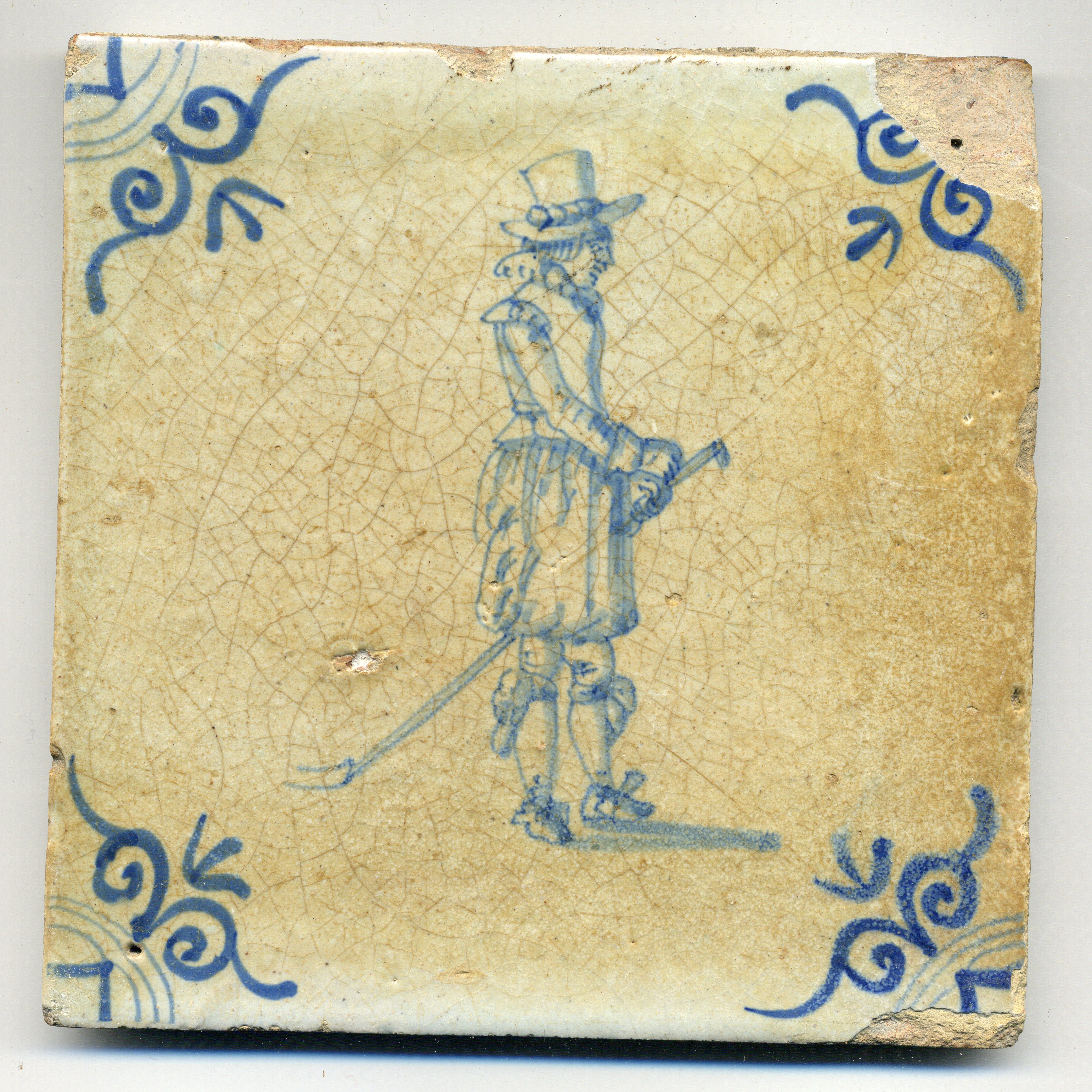 Wandtegel, groep 1C. 1630-1650