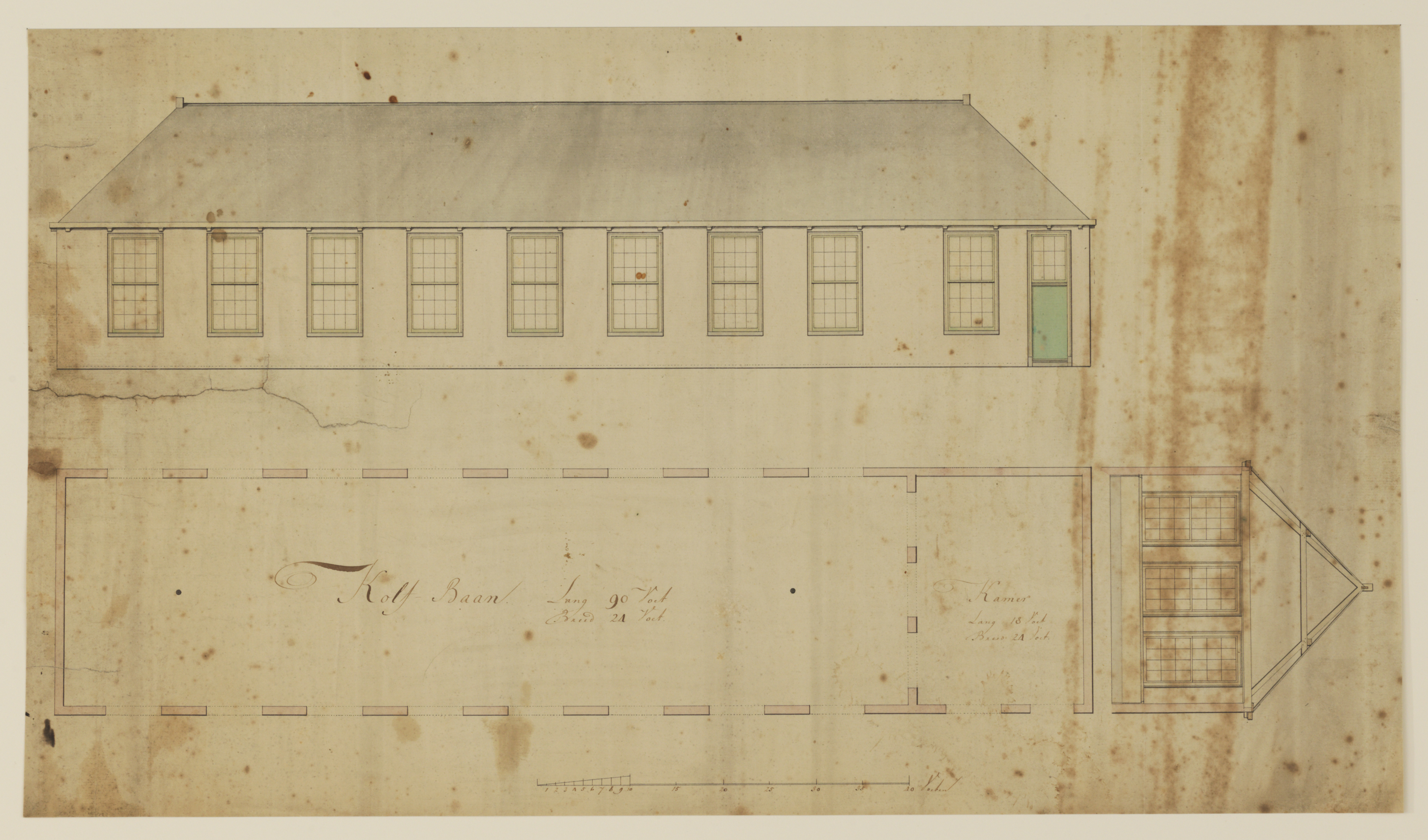 Kolfbaan Sic Semper te Utrecht. Ca. 1835