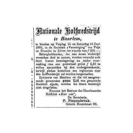 Purmerender Courant, Haarlem. 1883