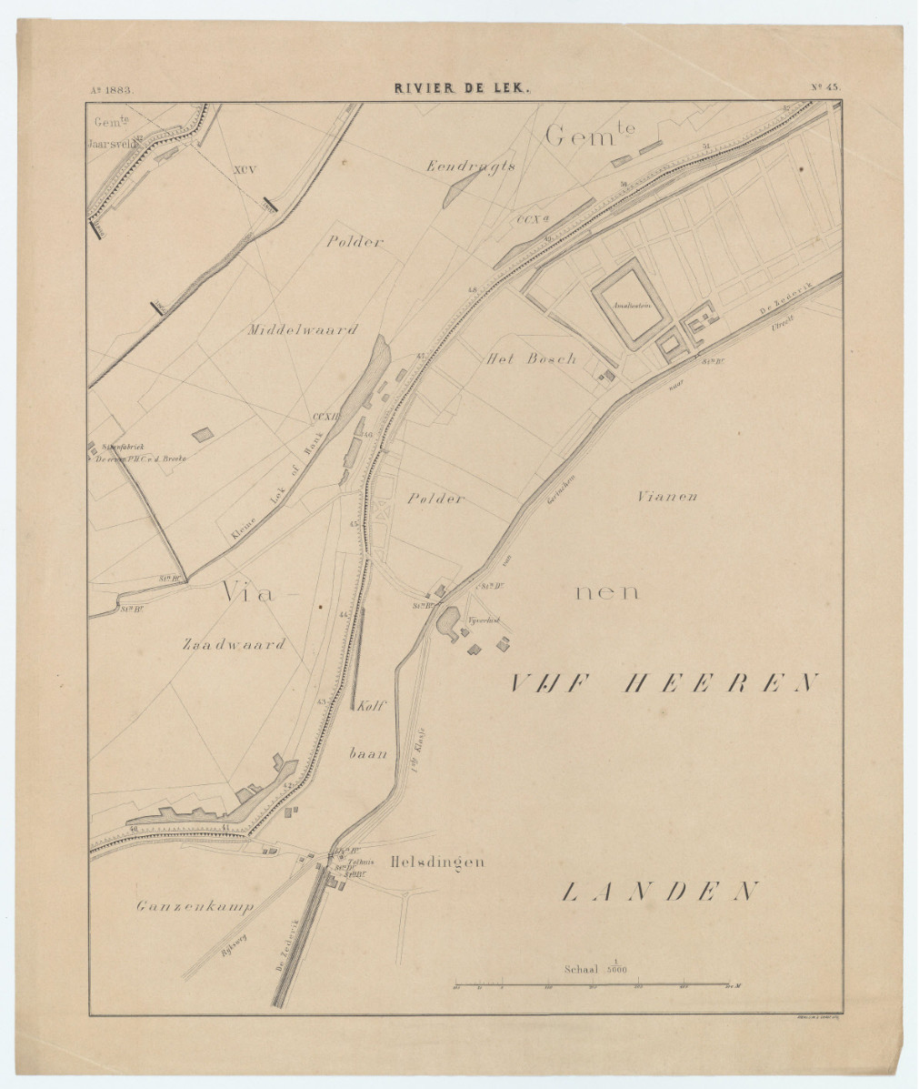 Lopikerwaard met kolfbaan. 1883