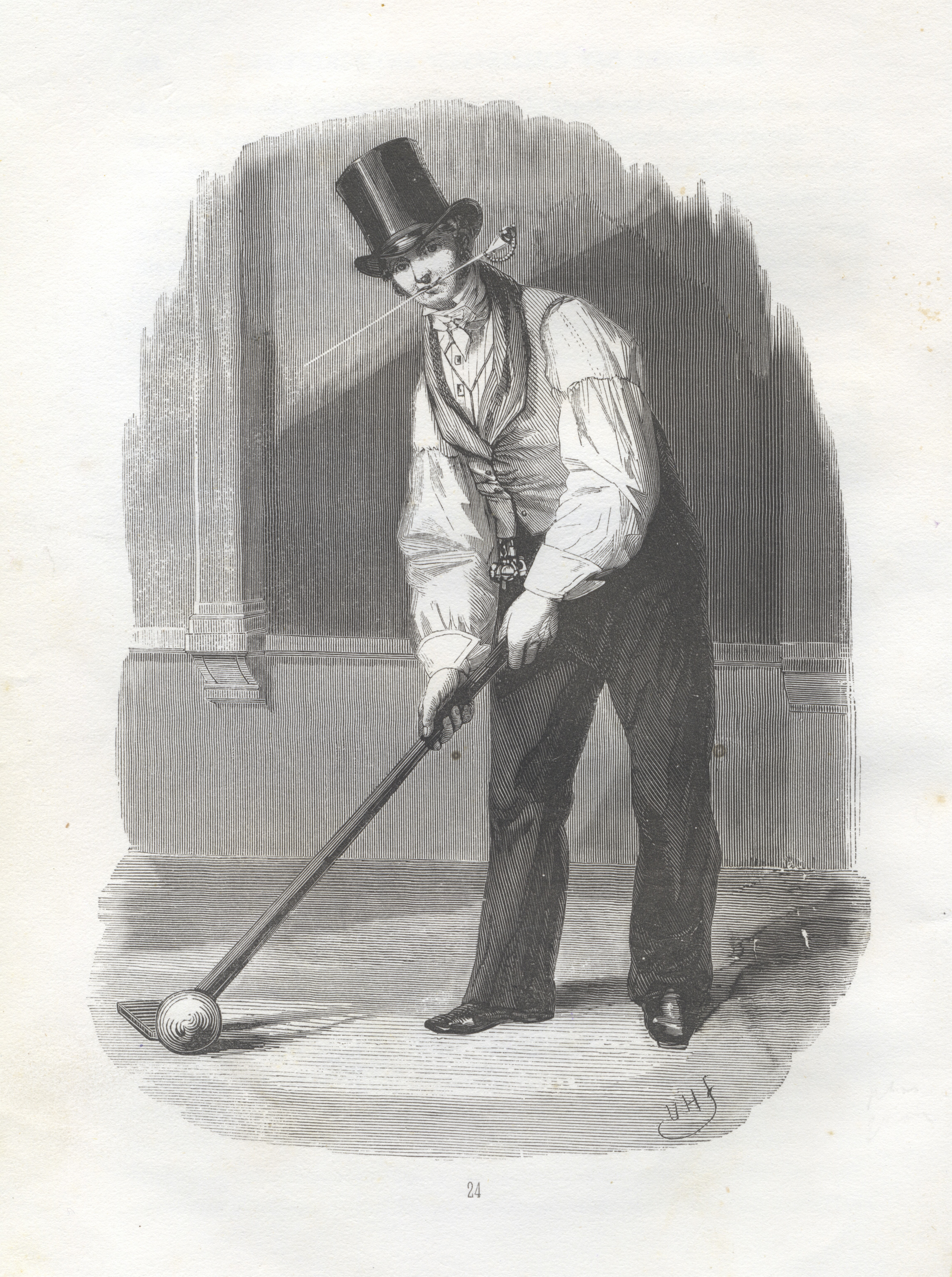 Anoniem (Henri Brown?), Kolfspeler. 1841