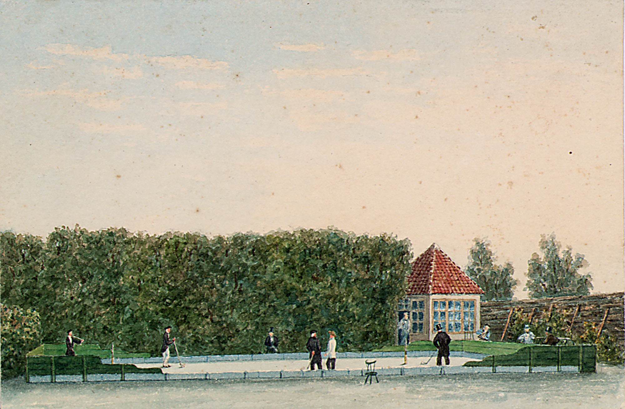 Anoniem, Gezicht op de kolfbaan aan de Smoorsgang te Middelburg - 1880-1890
