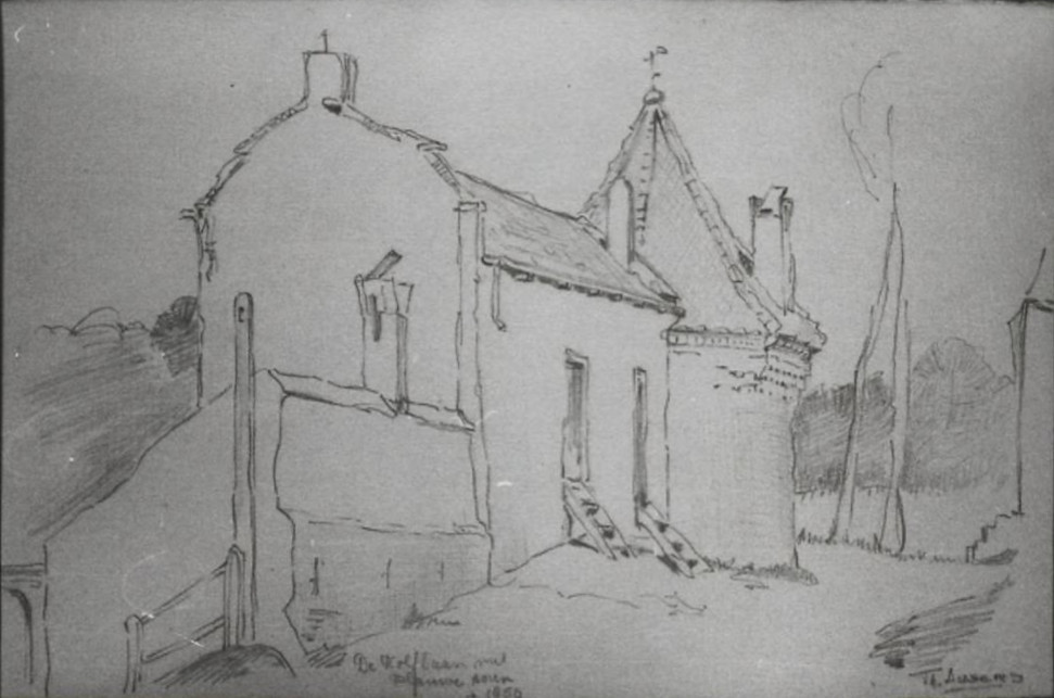 Th. Ausems, Kolfbaan naast de Baluwe Toren te Culemborg. 1850