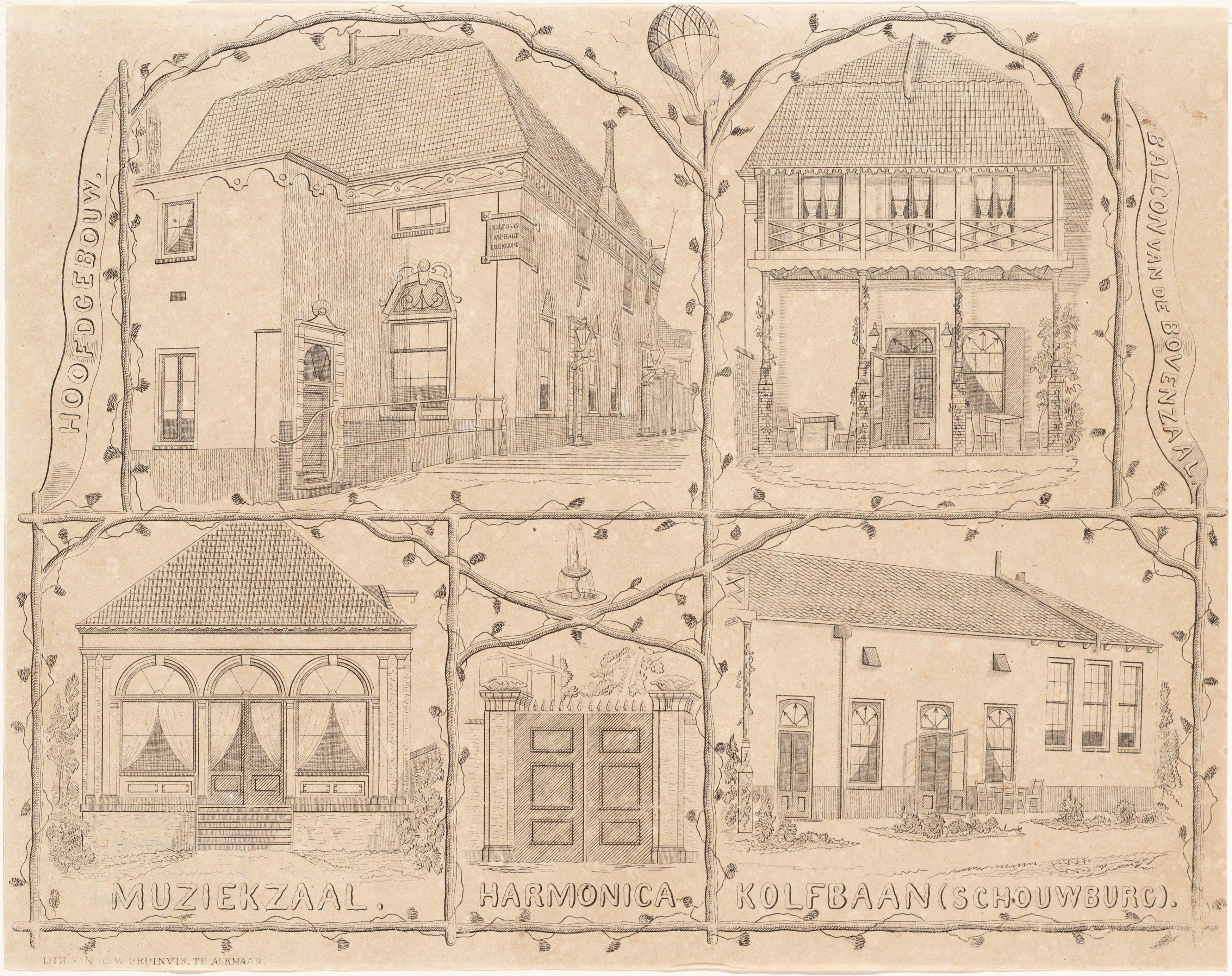 Cornelis Willem Bruinvis, Het gebouw Harmonica te Alkmaar. 1857