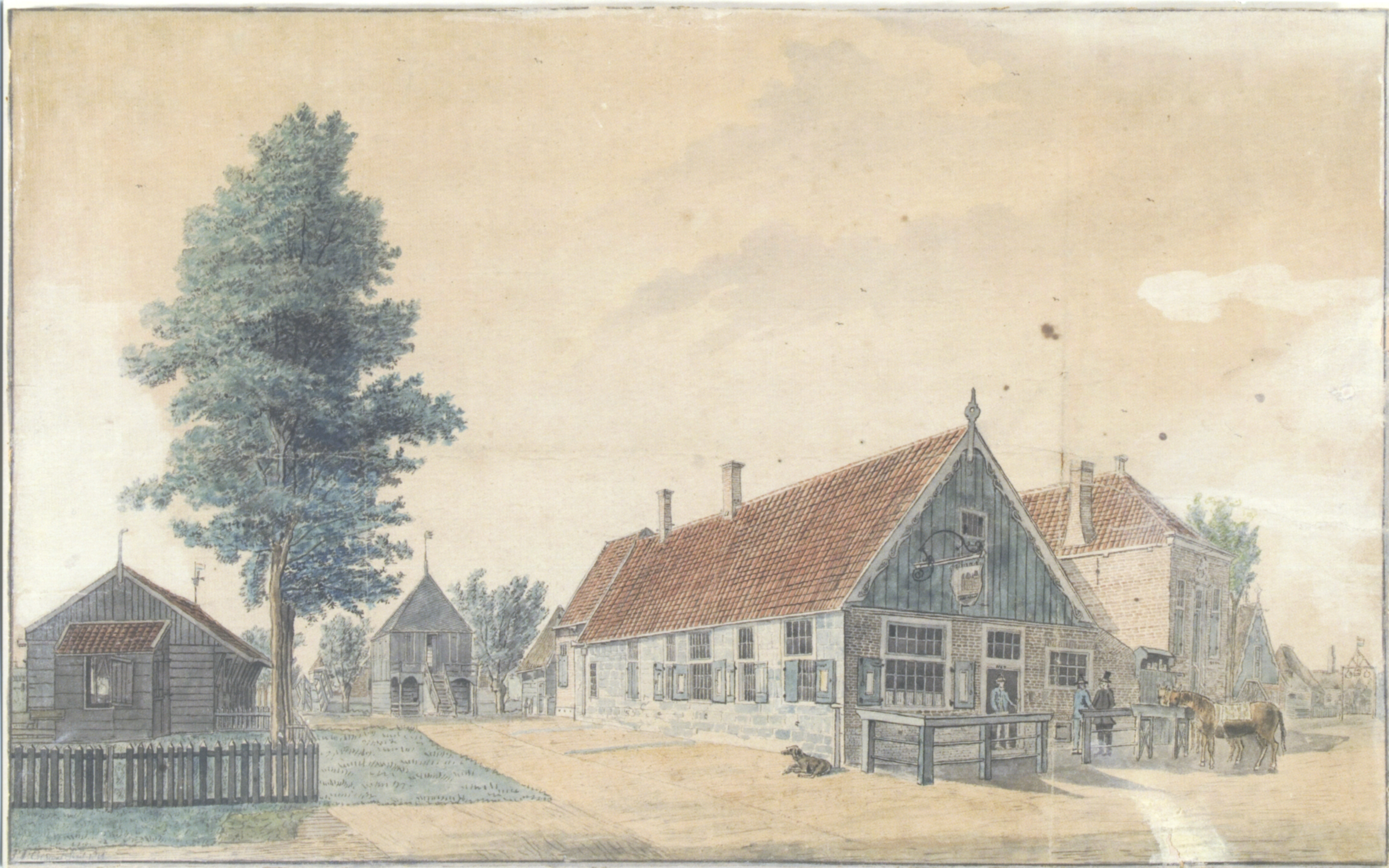 Jacobus Andreas Cresent, Huis te Brederode met de Kolfbaan. 1814