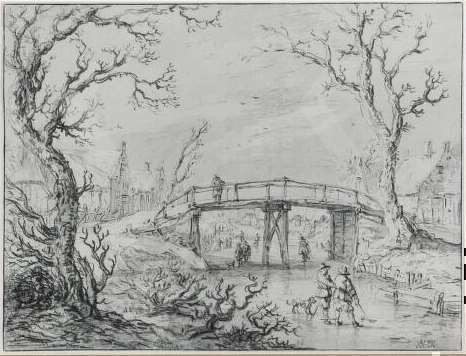 Karel la Fargue, Winterlandschap met ijsvermaak