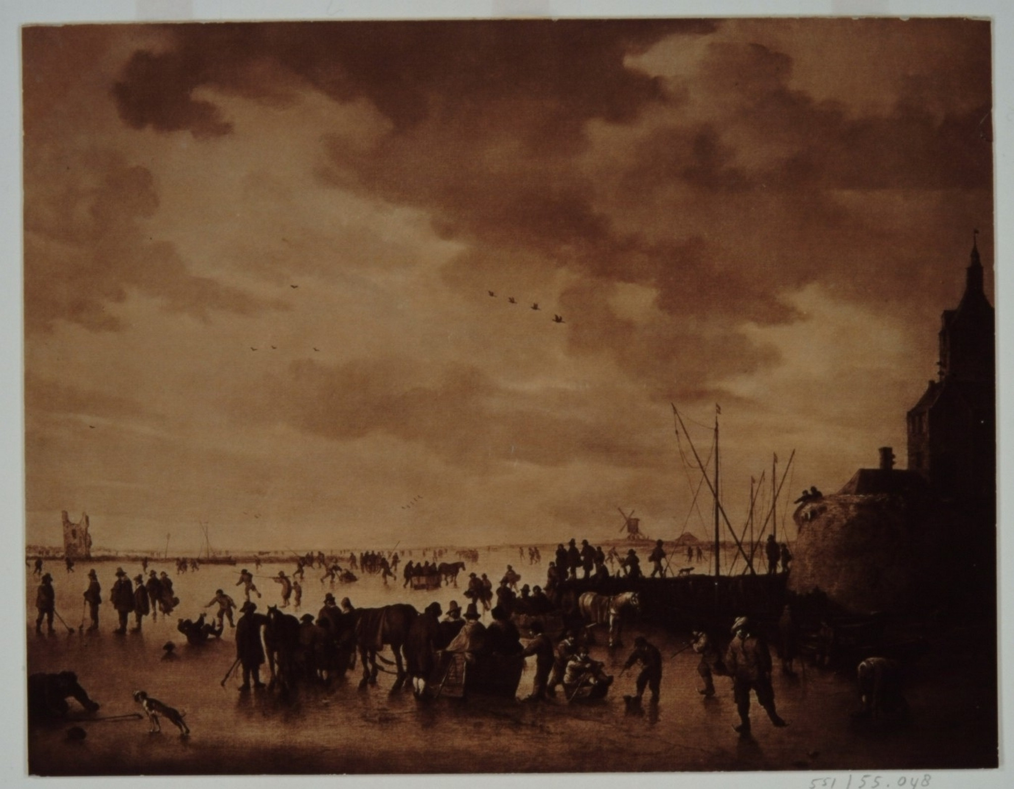 Franz Hanfstaengl, Riedijkse poort met wintertafereel. 1645