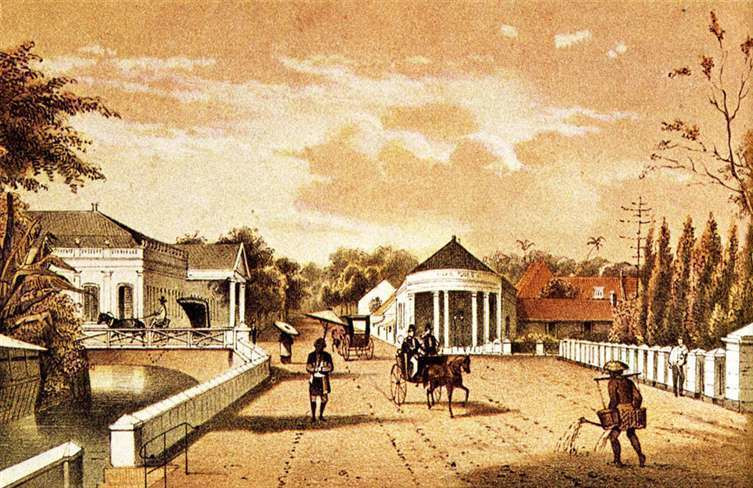 W.A. van Rees, Gebouw 'De Harmonie' te Batavia. 19e-eeuw