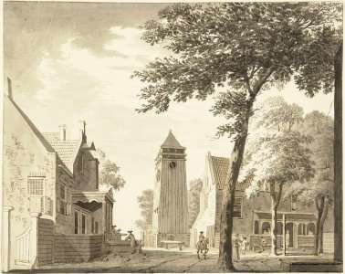 Hendrik Tavenier, Klokhuis met herberg 'Van Ouds het Raadhuis' en herberg 'De Kolfbaan' te Overveen. 1779