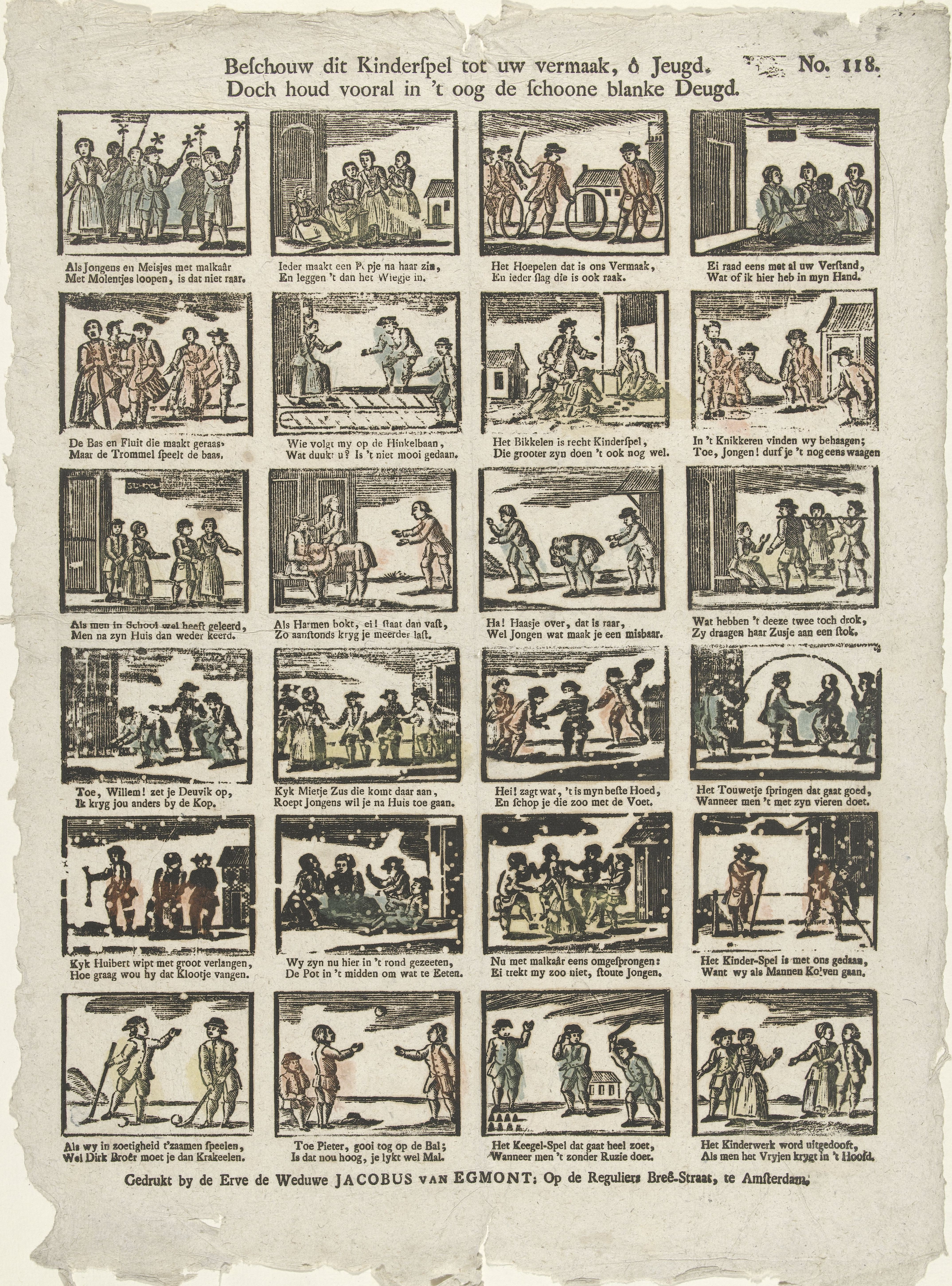 Anonieme centsprent, kolom 4 rij 5. 1761-1804