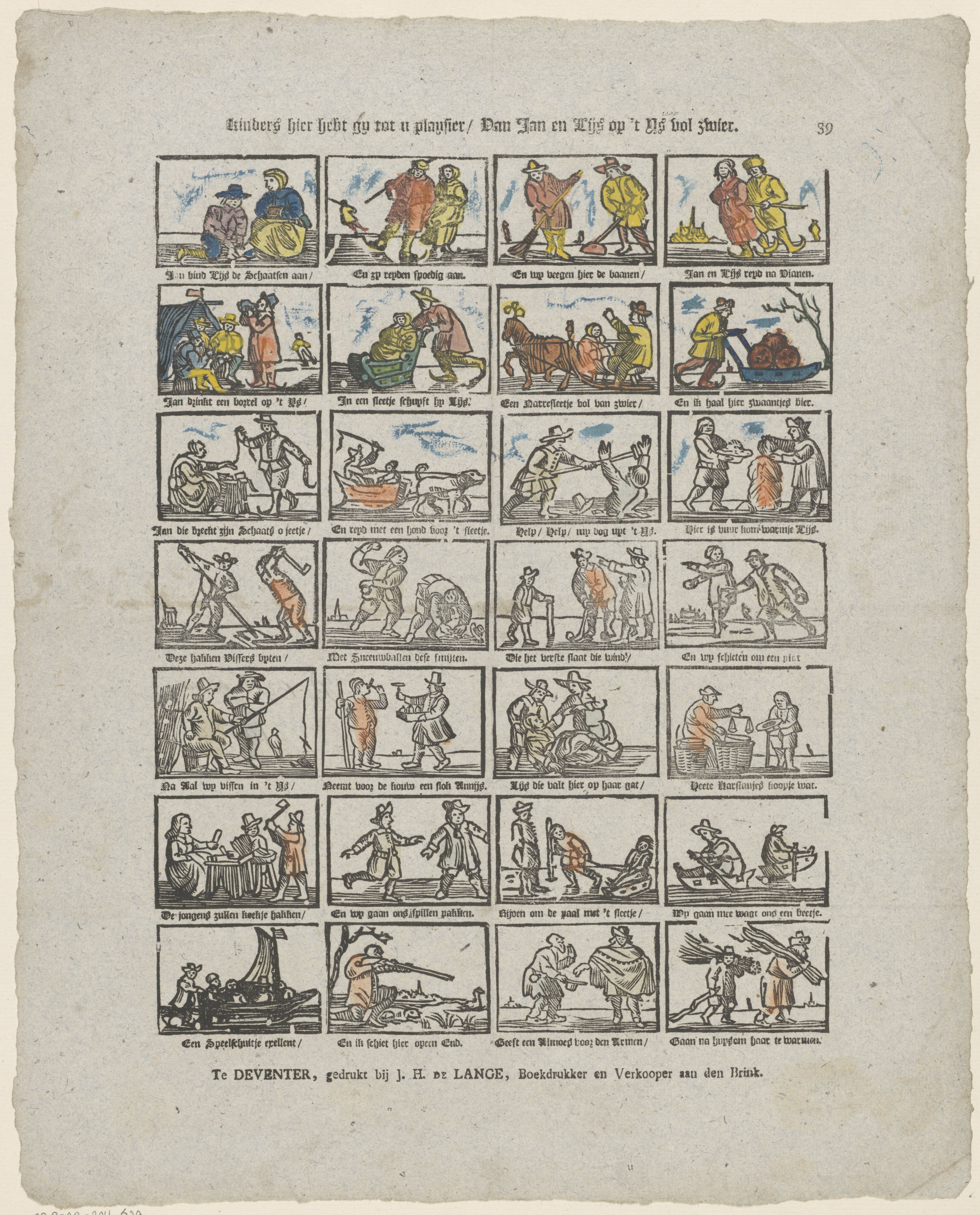 Jan Hendrik de Lange, Centsprent, kolom 3 rij 4. 1787-1822