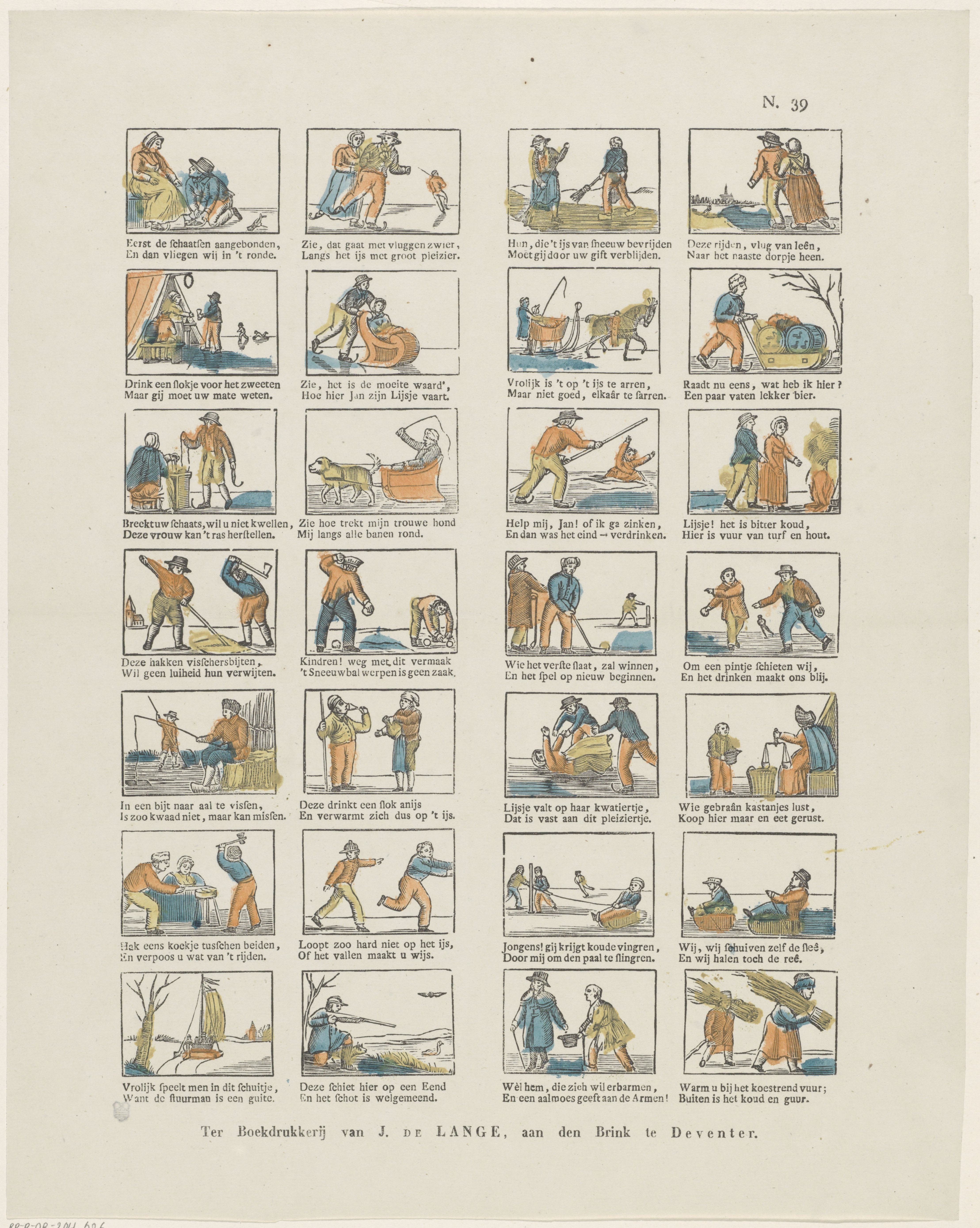 Jan de Lange II, Centsprent. 1822-1849