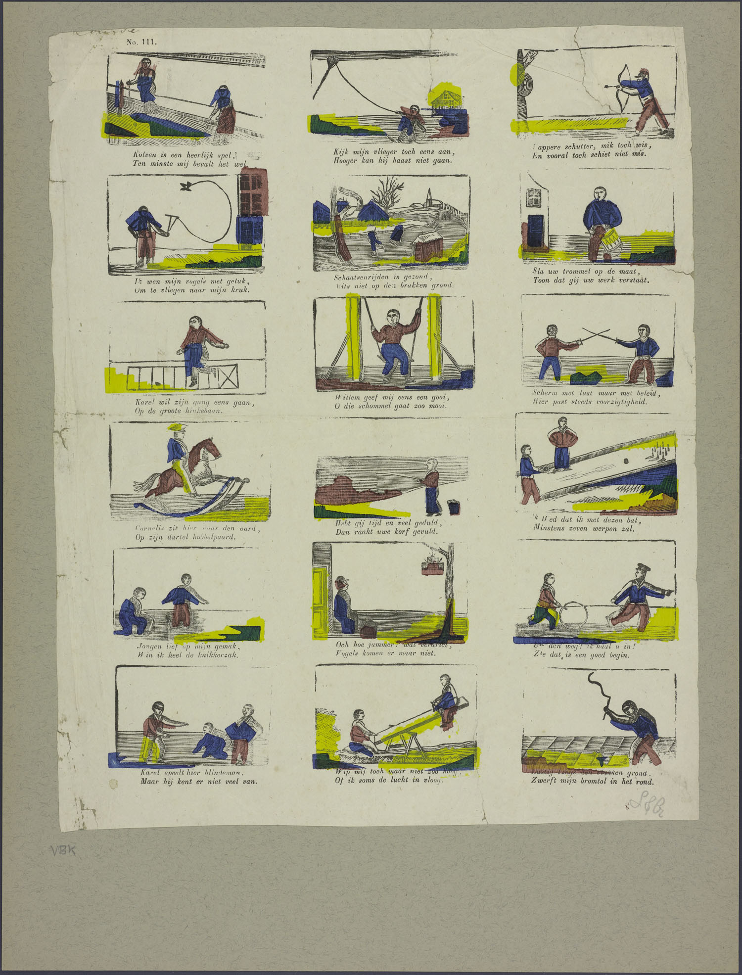 Lutkie en van Cranenburg, Centsprent, kolom 1 rij 1. 1848-1881