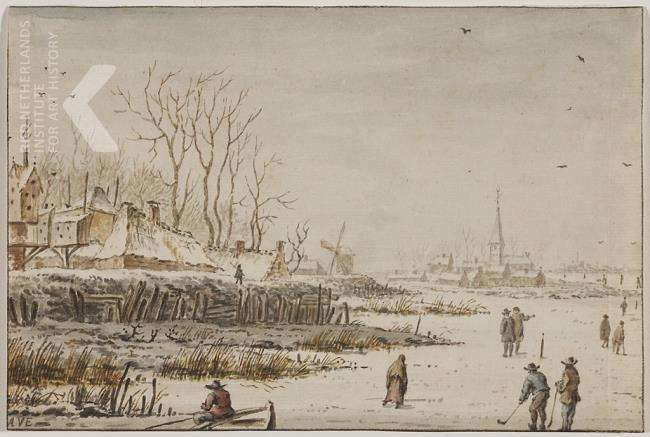 Anoniem, Winters landschap. Ca. 1750