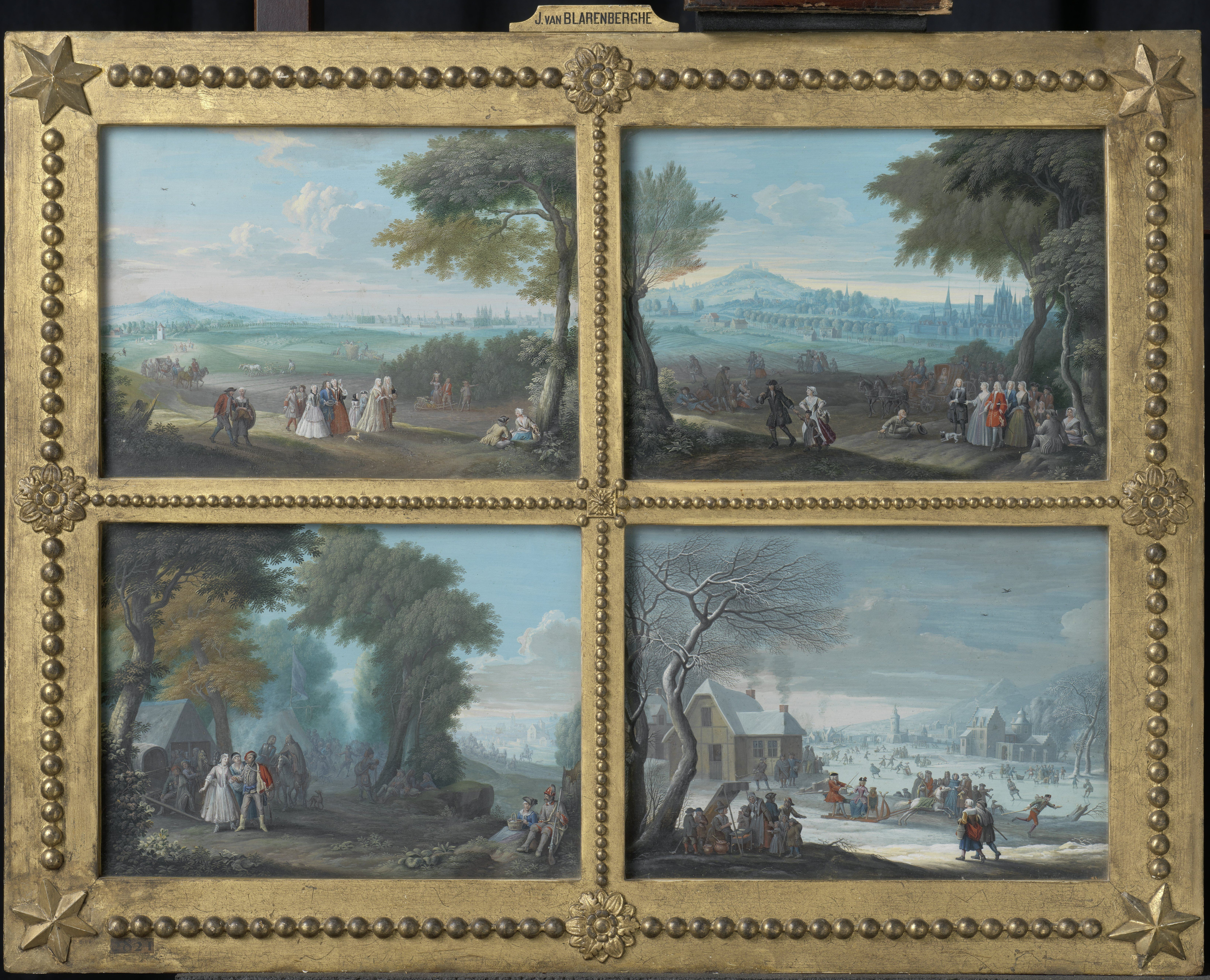 Jacques-Guillaume van Blarenberghe en Louis-Nicolas van Blarenberghe, Four landscapes, four seasons. C. 1740