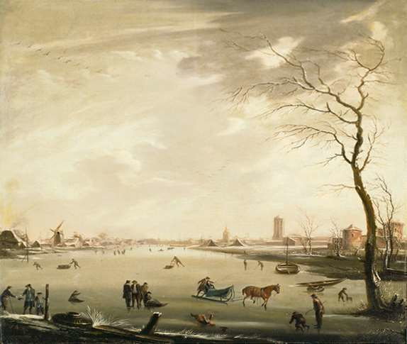 Jan Augustini (Jannes Degelencamp), Wintergezicht met ijsvermaak. 1771