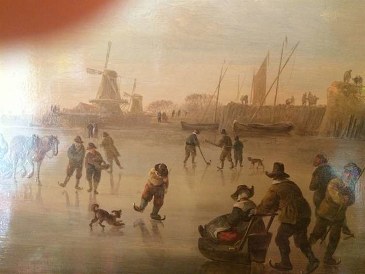 Andries Vermeulen, Colfspelers op de Merwede ter hoogte van de Riedijk te Dordrecht (detail). 1809