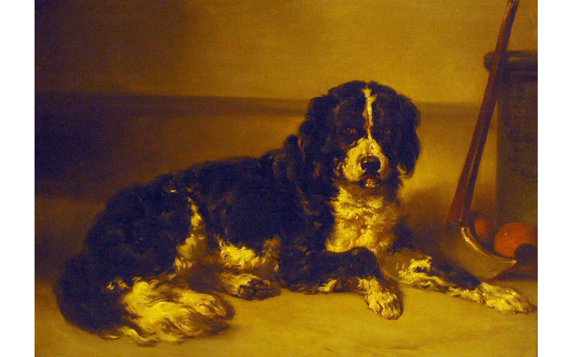 Wouterus Verschuur, Dog wit a kolf club,. 1858