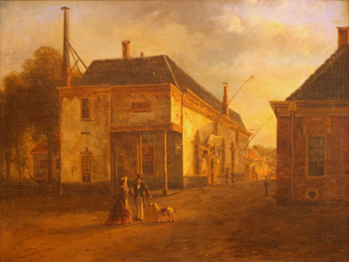Bernardus Gerardus ten Berge, Lombardsteeg te Alkmaar, vanaf Nieuwesloot. 1870