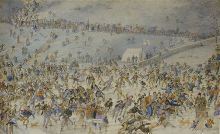 Charles Altamount Doyle, Wintersport op Duddingston Loch. 1876