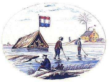 Makkumer tegel met afbeelding van ijskraam