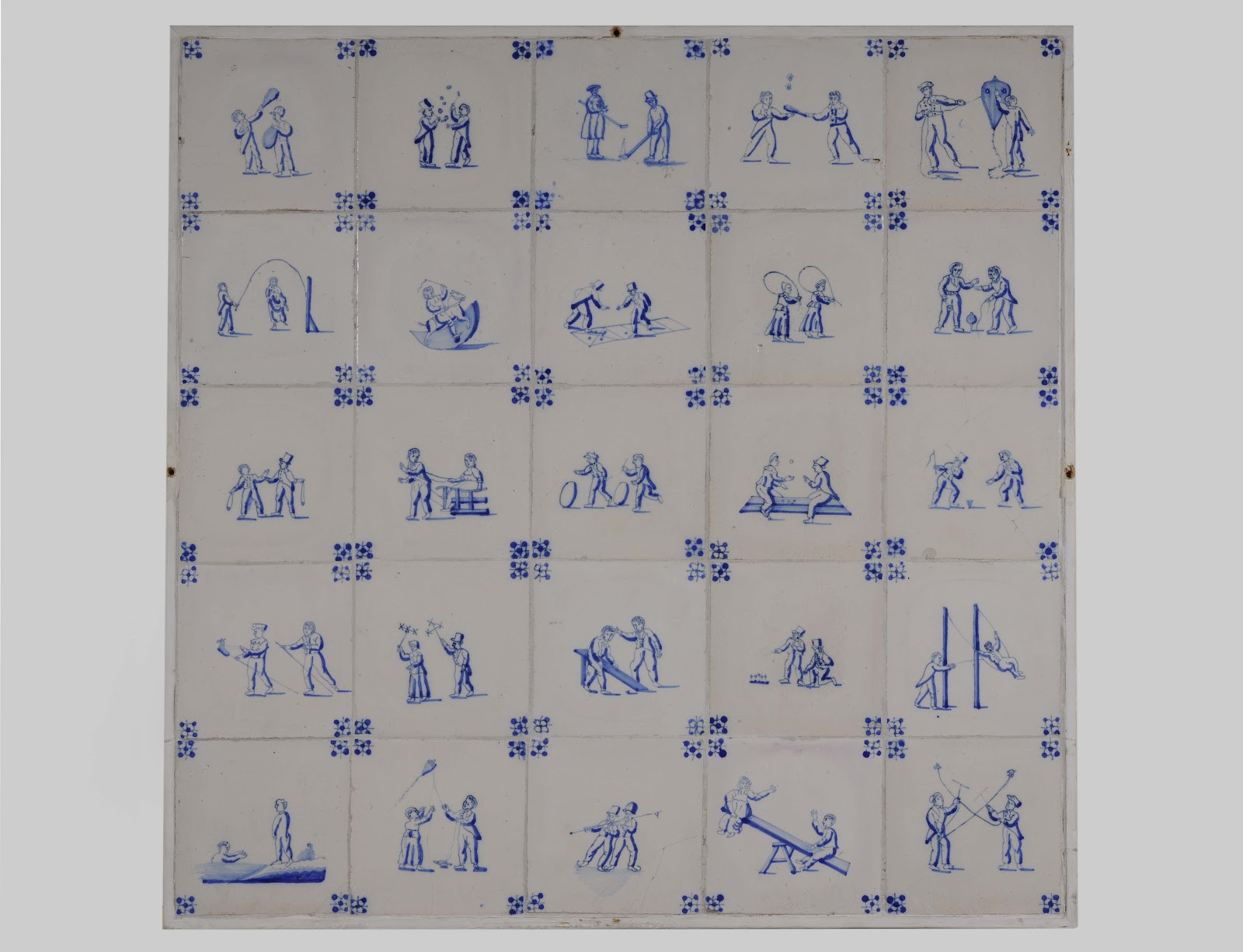 Gebr. Ravesteyn, Tegelveld met 25 kinderspelen, kolf kolom 3 rij 1