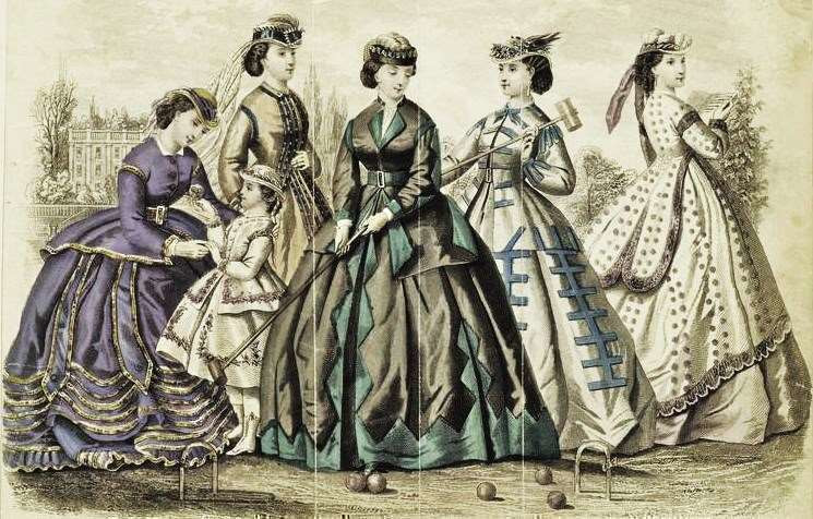 Croquet fashions. 1866