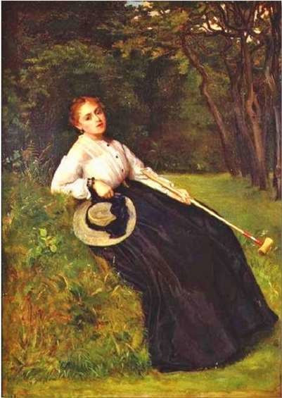 Croquet, Philip Hermogenes Calderon, Resting in the Shade after a game of Croquet. 1867