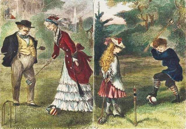 Croquet, Never Too Old To Play Croquet Nor Yet Too Young. 1873