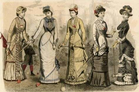 Croquet, American Fashion Croquet Dresses. 1881