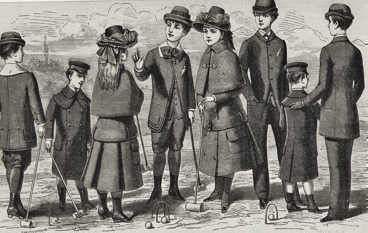 Croquet, Childrens Country Costumes. 1883