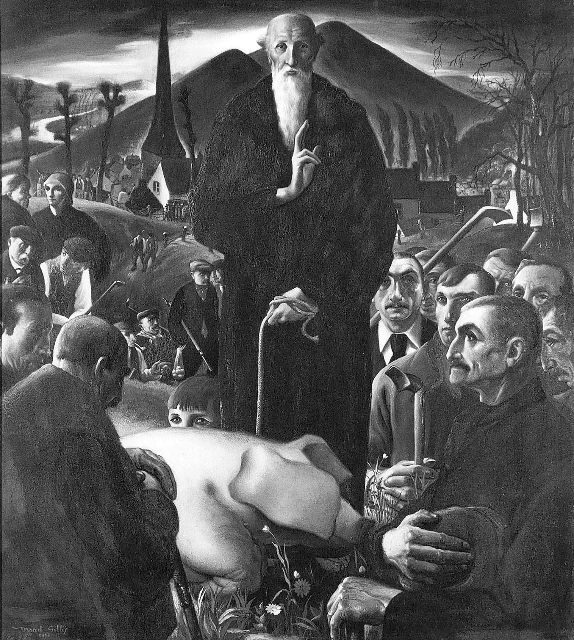 Jeu de Crosse, Saint Anthoine bénit les crosseurs, Marcel Gilles. 1953