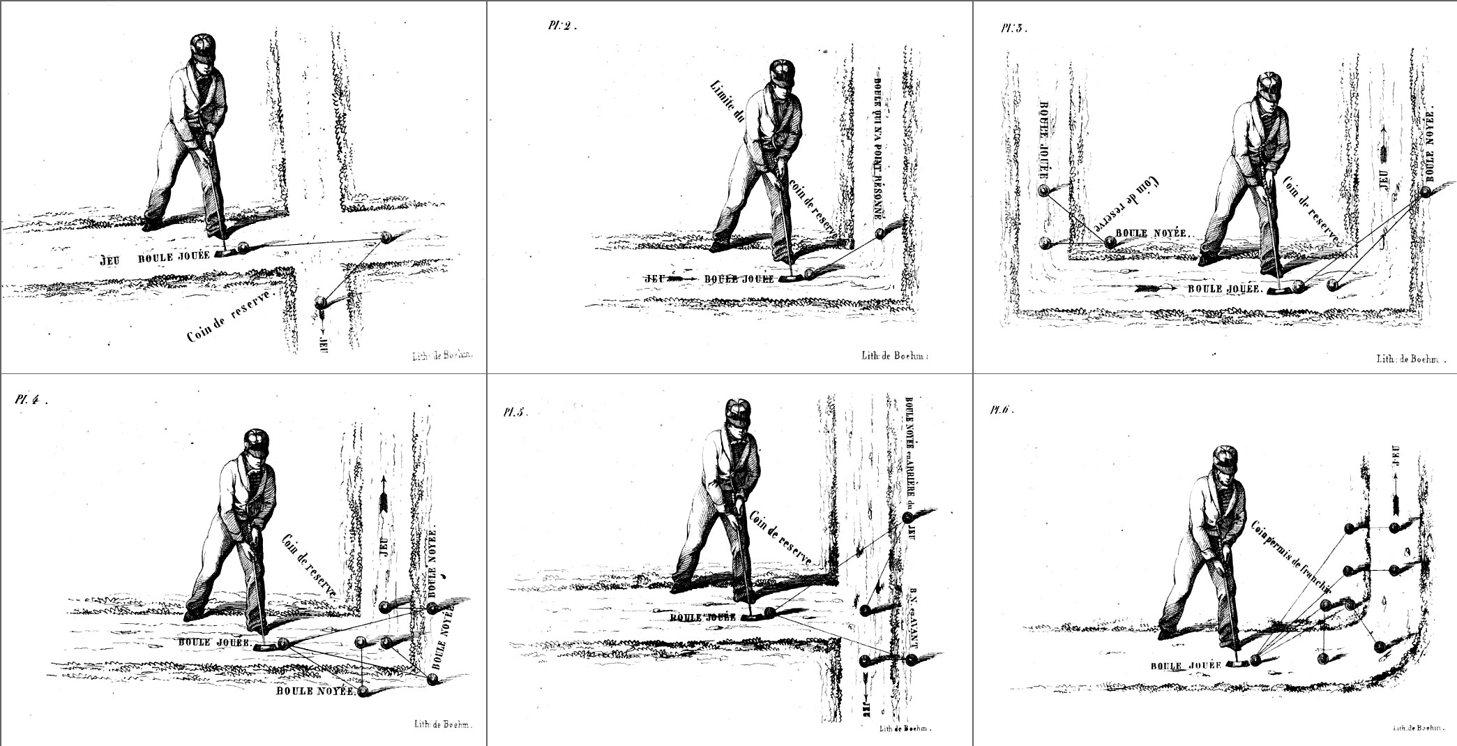 Afbeeldingen uit de spelregels, France. 1844