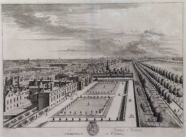 The Mall and St. James's Palace, London, England. 1715