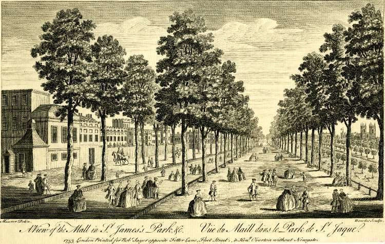 The Mall in St. James's Park, London, England. 1753