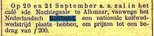 Nationale kolfwedstrijd Alkmaar 1 - 1886