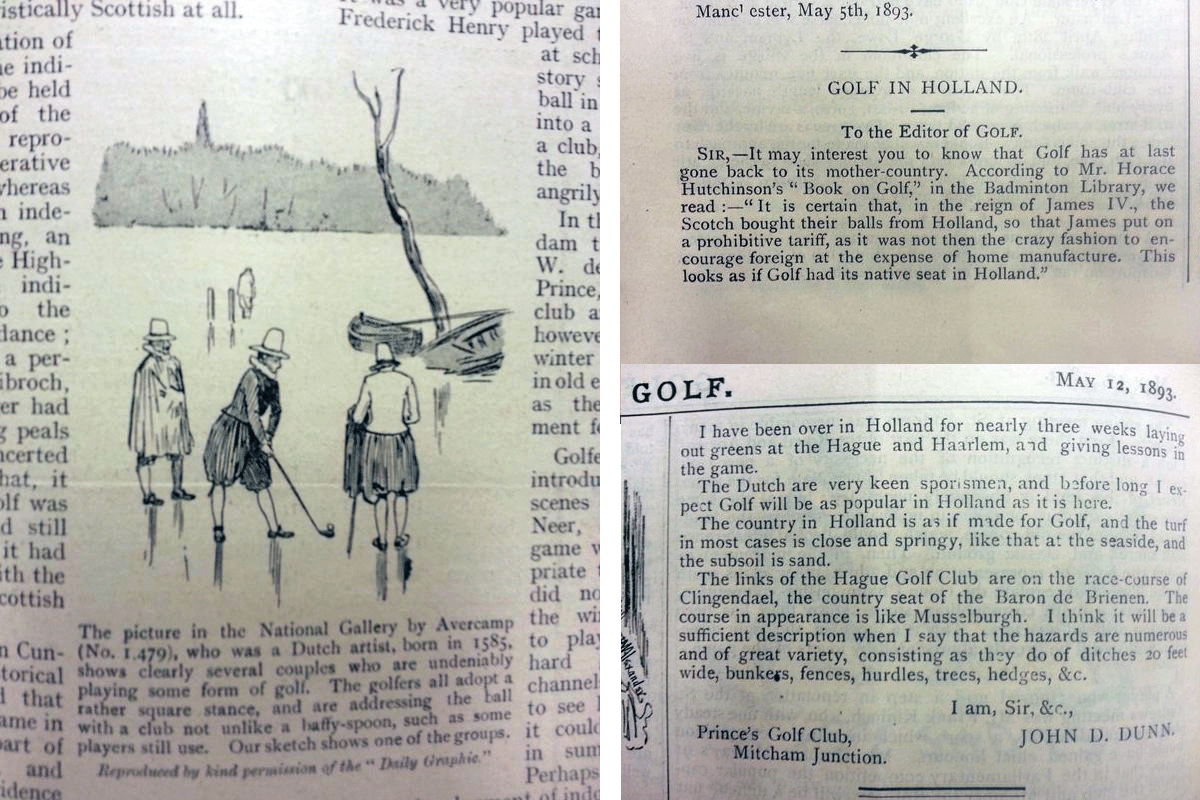 Knipsels uit Golf en World of Golf. 1893