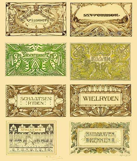 Willem Vaarzon Morel, Sportalbum Koninklijk Huis, vignetten. 1898