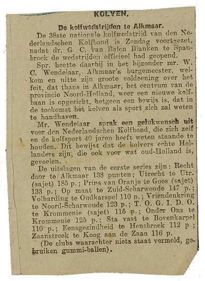 Krantenknipsel. 1923