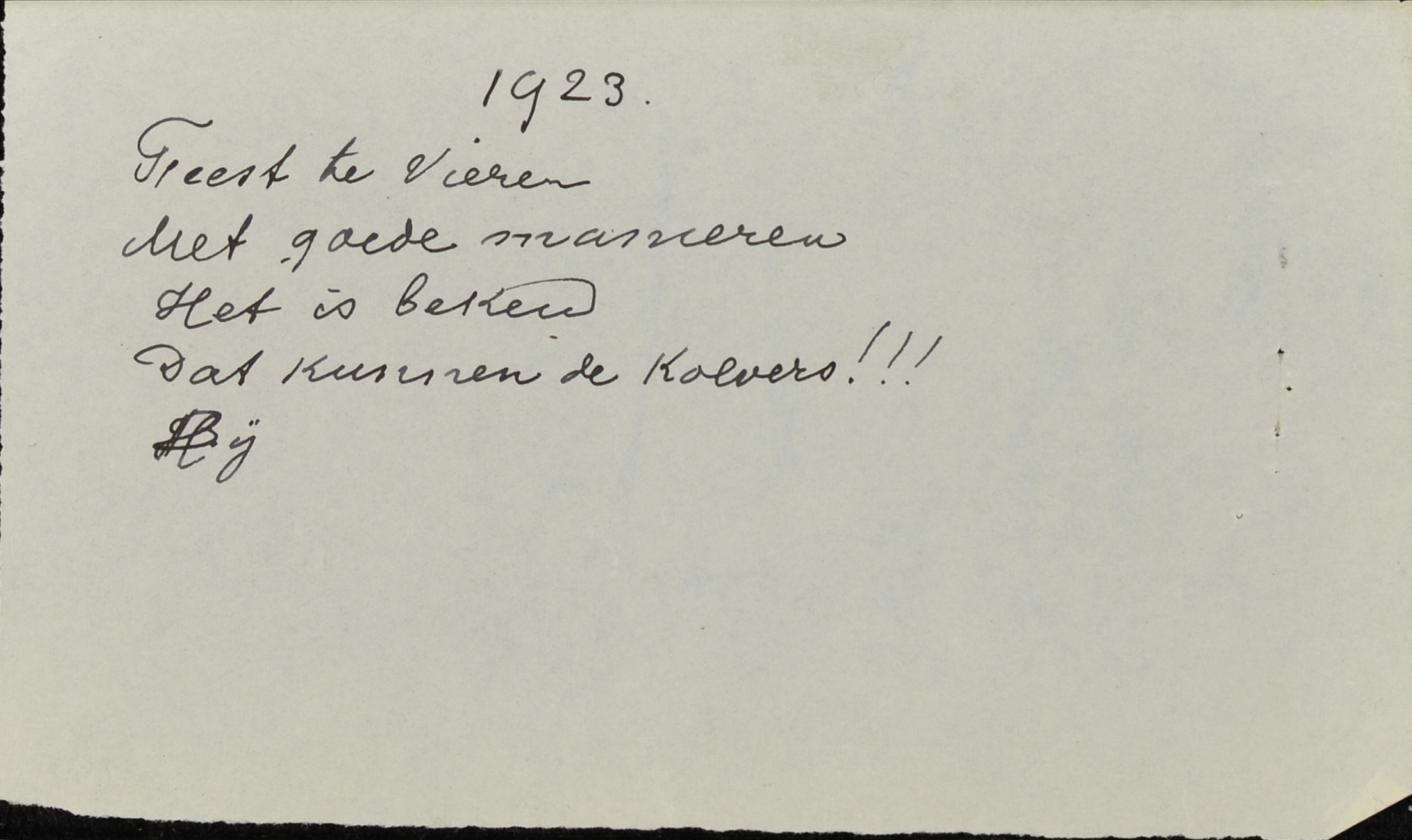 Notitie dr G.C. van Balen Blanken. 1923