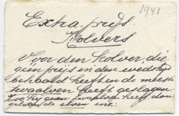 Extra prijs. 1941