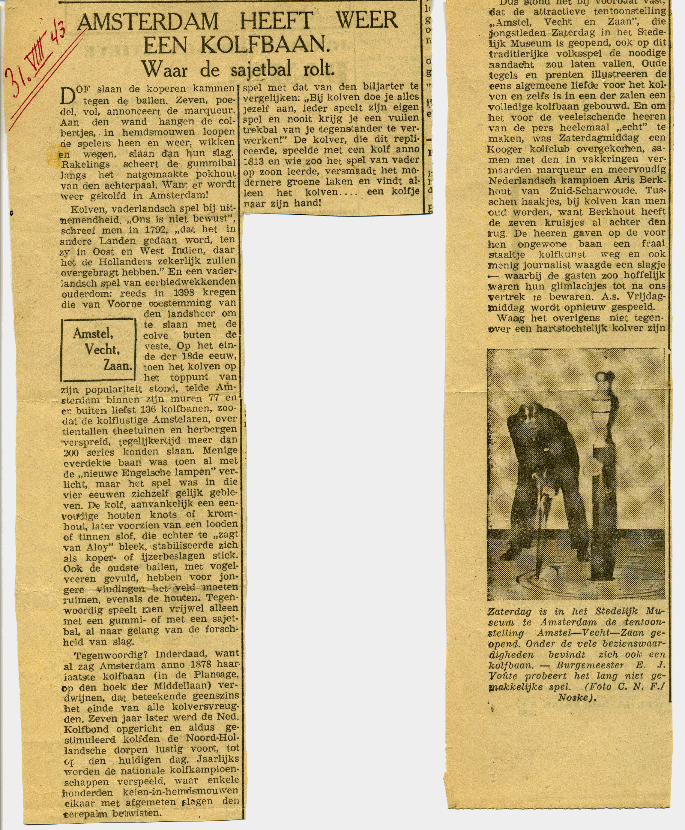 Krantenartikel. 1943