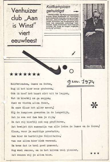 Herdenkingsboek Aan is Winst. 1974