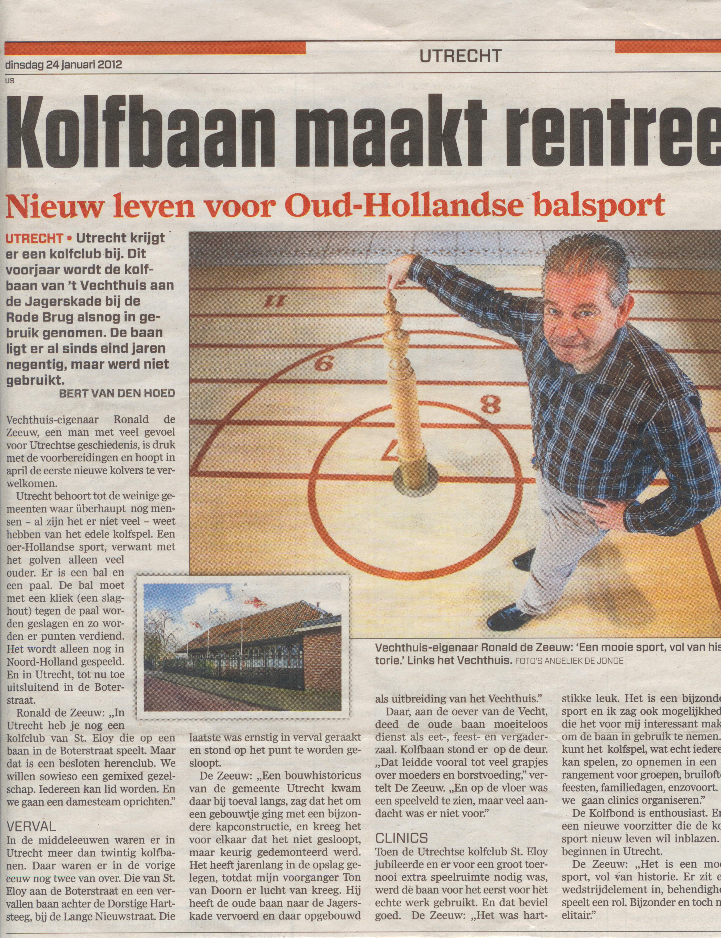 Nieuwe kolfclub in Utrecht. Januari 2012