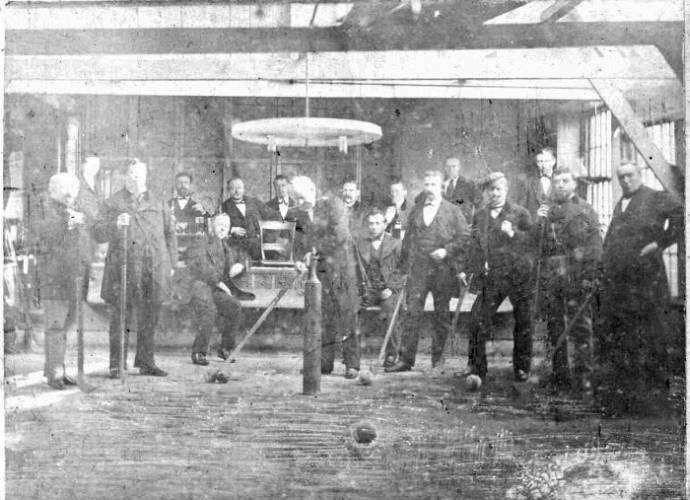 Onbekende kolfbaan, Friesland. Ca. 1900