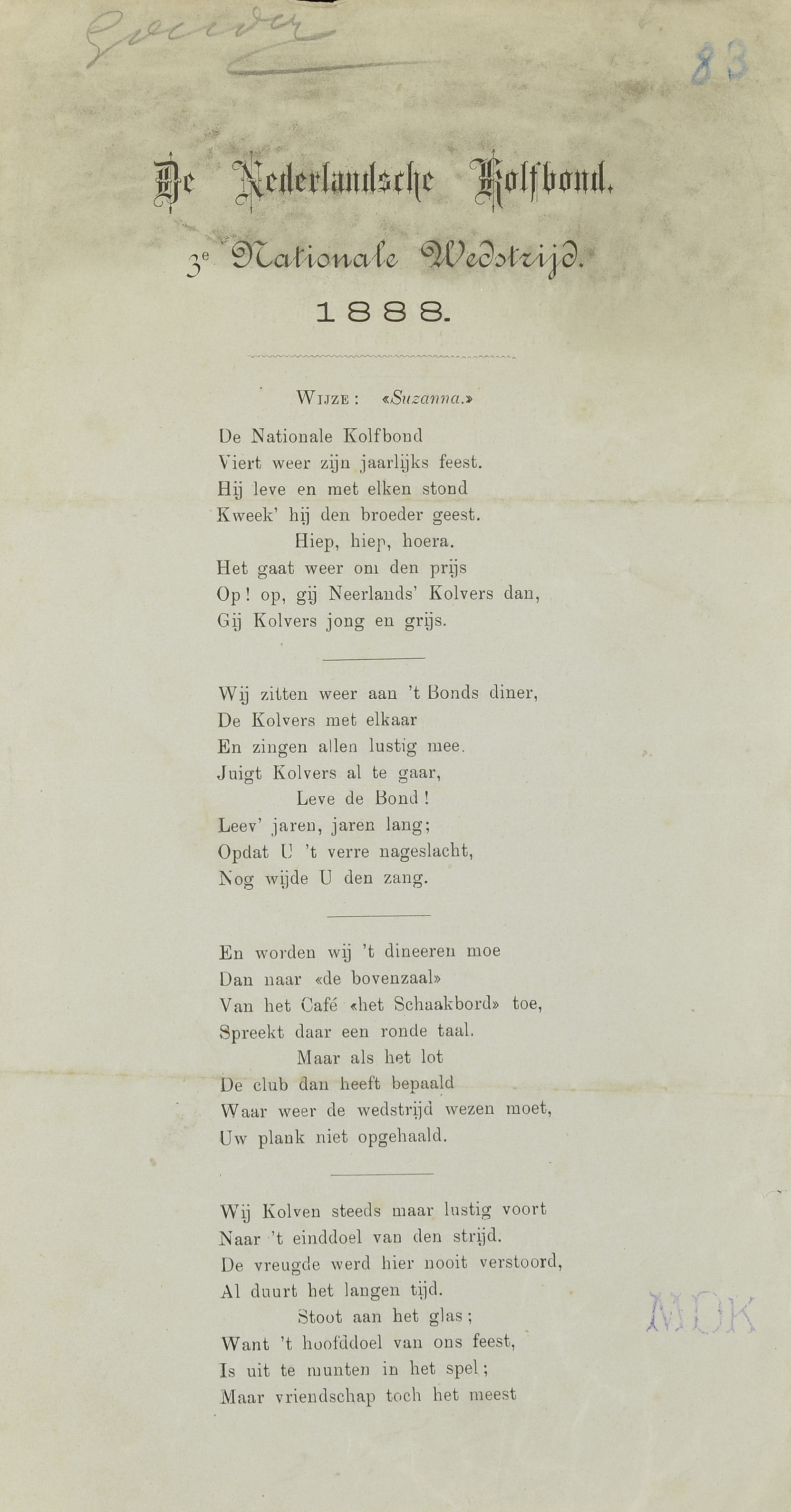 De Nederlandsche Kolfbond - 1888