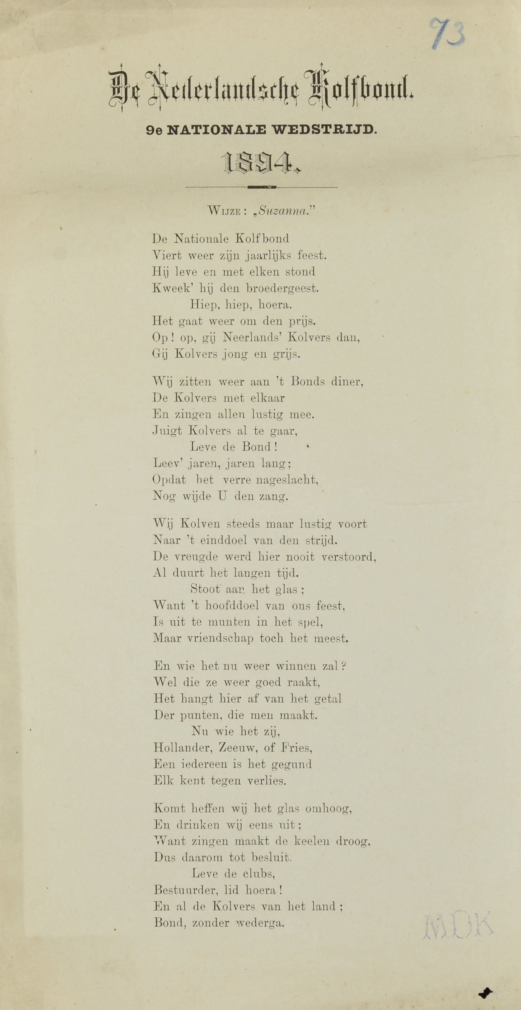 De Nederlandsche Kolfbond - 1894