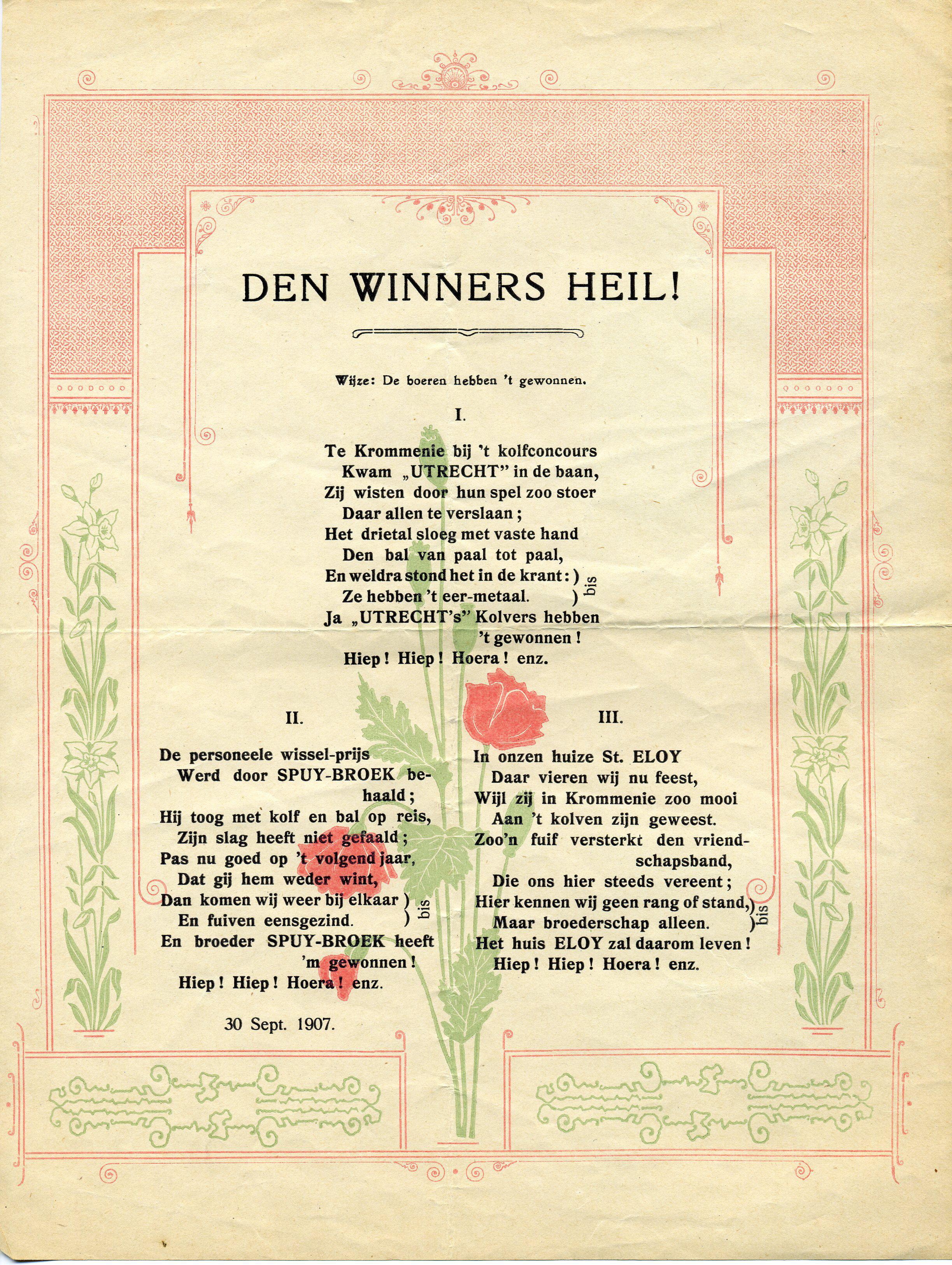 Den Winners Heil, St. Eloyen Gasthuis. 1907