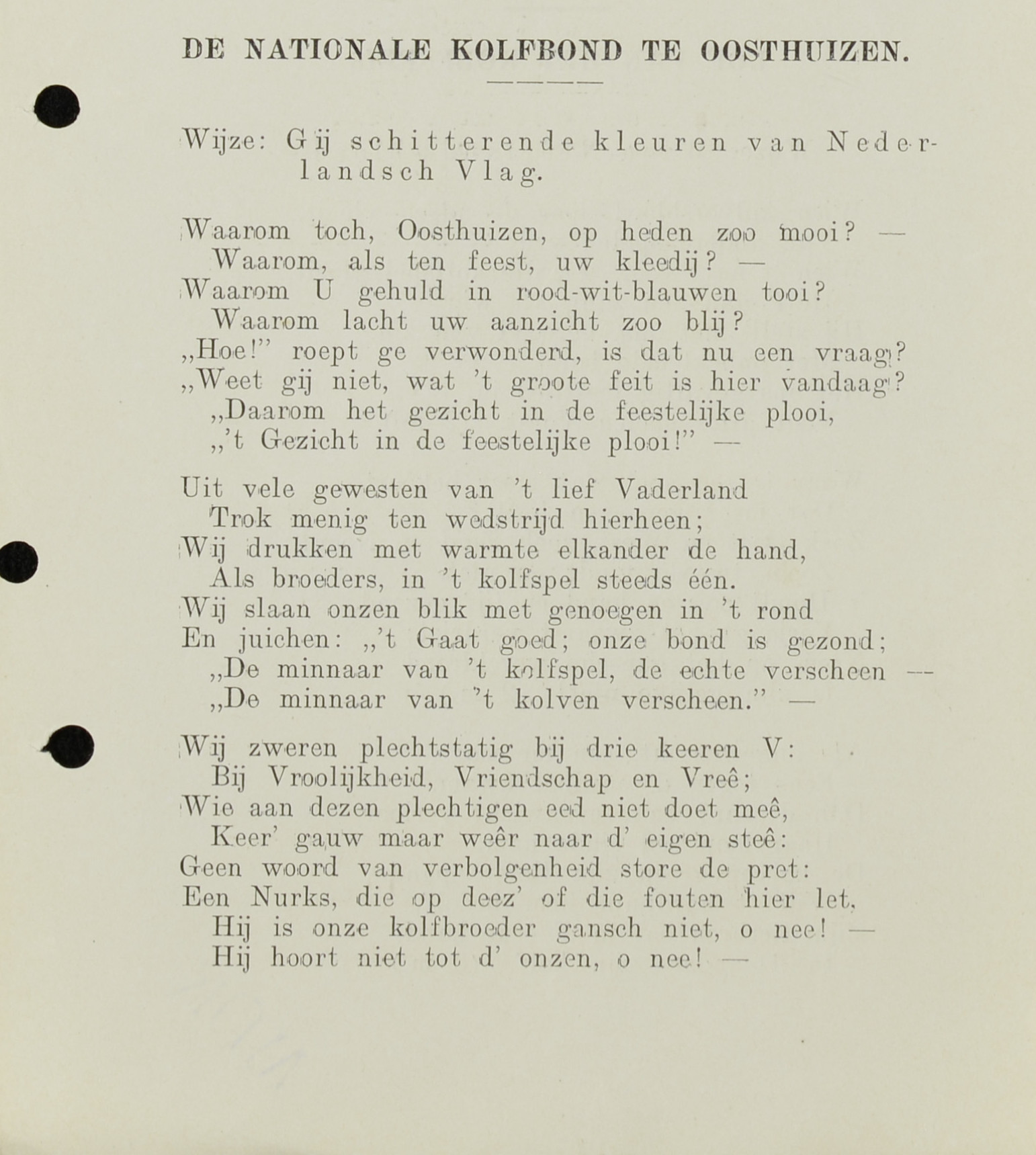 Waarom toch, Oosthuizen, op heden zoo mooi? 1913