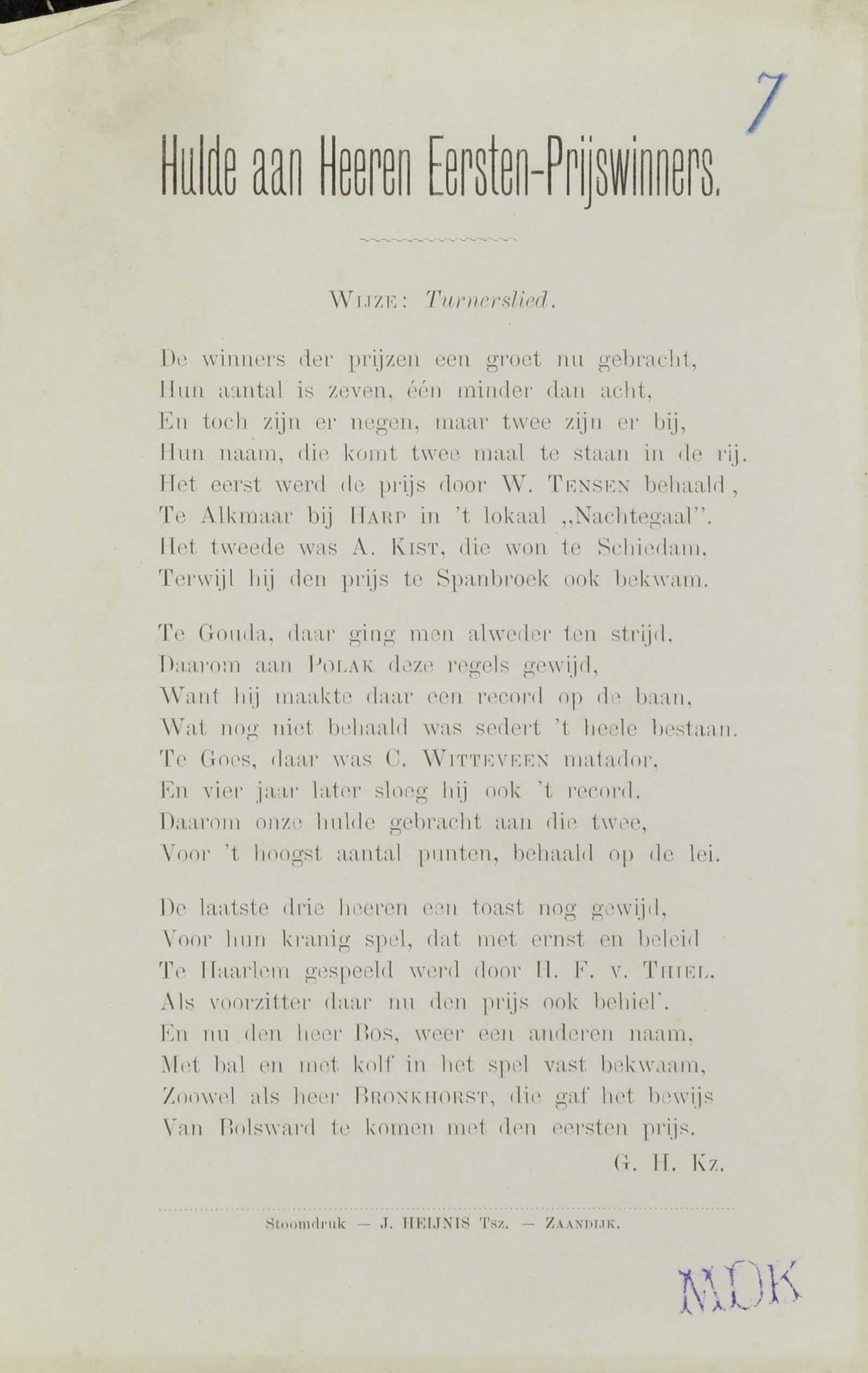 Hulde aan Heeren Eersten-Prijswinners